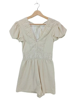 ZARA Tuta corta Donna Pantalone Taglia IT 40 crema elegante - Immagine 1 di 4