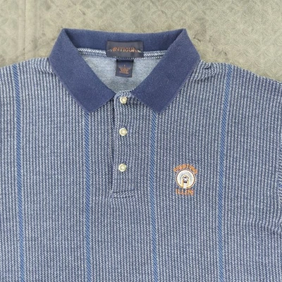 Vintage Illinois Fighting Illini Polo Shirt Long Sleeve Antigua Blue Men Large - Image 1 of 4