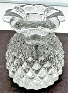 Candelabro cónico de cristal de piña Heisey Plantation 3,5" figura vintage - Imagen 1 de 6