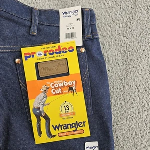 Wrangler Cowboy Cut Jeans Mens 36x29 Blue 13MWZ Original Fit Denim Western Rodeo - Picture 1 of 14
