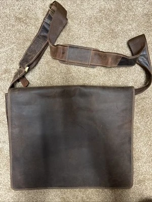 Visconti Half Flap Extra Large Hunter Messenger Bag in Oiled leather ( Oil Tan ) - Image 1 of 4