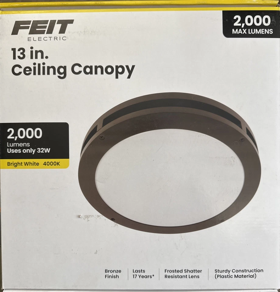 Feit Electric 13 in Bronze Outdoor Flush Mount 2000 Lumens LED Bright White - Image 1 of 1