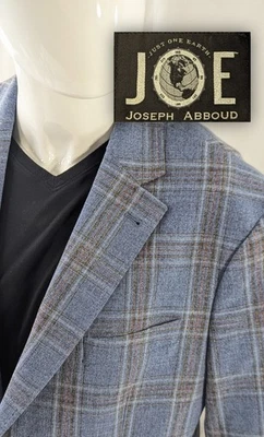 Блейзер Abboud Ethomas Hopsack Sport Glen Check из полимерной смеси синий 44R грудь 46 дюймов б/у в отличном состоянии - Изображение 1 из 4