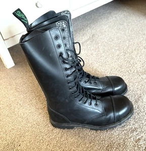 Vintage Getta Grip Leather 14 Eye Boots Size Uk 7 - Picture 1 of 10