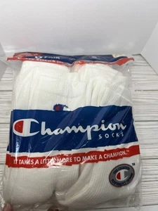 RARE Vintage Champion Tube Socks 6 Pairs Shoe Size 6 - 12 Brand NEW Logo C - Picture 1 of 11