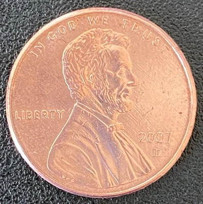 USA  1 Cent 2007 Coin "Lincoln Memorial"  "D"  KM#201b - Image 1 of 2