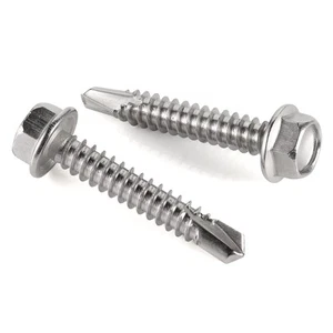 #14 x 2-1/2" Hex Washer Head Self Drilling Screws, Self Tapping Sheet Metal S... - Picture 1 of 5