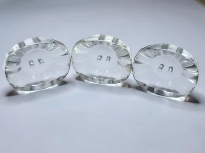 Vintage 2-Hole Buttons Oblong Faceted Clear Plastic Chunky 3 Pieces 34.8 mm - Image 1 of 4