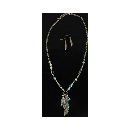 Juego Collar Blazin Roxx Pátina Plumas Turquesa 30850 Foto 1 de 1