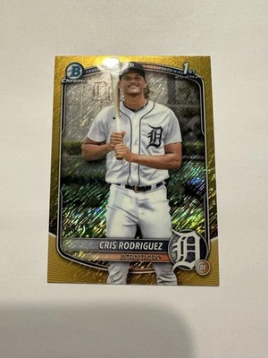 2025 Bowman Chrome Cris Rodriguez Gold Shimmer /50 - Image 1 of 2