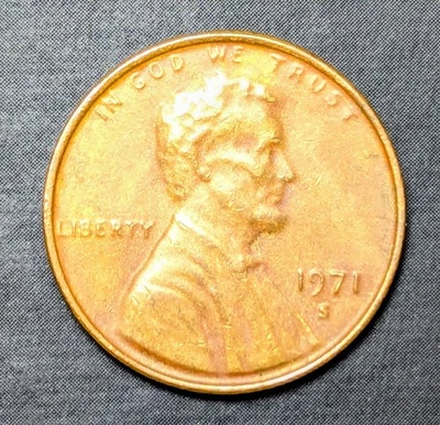 1971-S Struck On Defective Planchet 2.7 Grams Lincoln Memorial Cent - Image 1 of 4