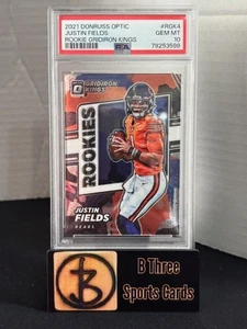 Justin Fields 2021 Donruss Optic #RGK4 RC Gridiron Kings Jets PSA 10 Gem A1045 - Imagen 1 de 3