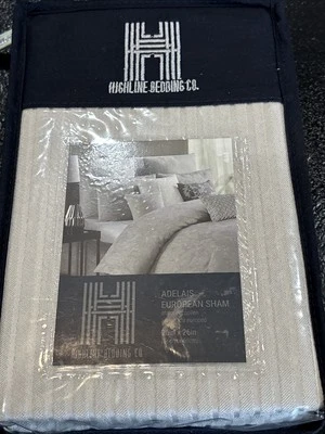 Pillow Sham Highline Bedding Co. Adelais Euro Gray Stripe 26 x 26 - Image 1 of 4