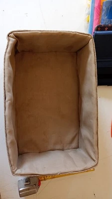 Cestino pane Versa vimini rivestito tessuto color grezzo cesta multiuso  - Immagine 1 di 4