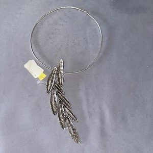 UNIQUE SILVER LEAF 15” Choker NECKLACE - Picture 1 of 7