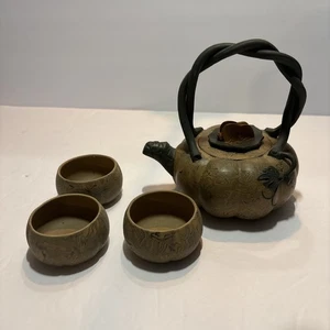 Chinese Yixing Zisha Clay Handmade pumpkin shape  Teapot 3 Cups Pumpkins Marbled - Picture 1 of 9