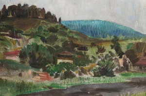 Vintage expressionist oil painting landscape - Imagen 1 de 11
