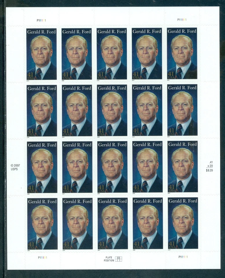 US 4199 Gerald R. Ford, President, Complete Sheet/20, Mint NH - Image 1 of 1