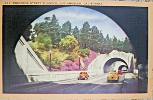 Figueroa Street Tunnels Los Angelese CA Postcard cut through solid rock - Picture 1 of 2