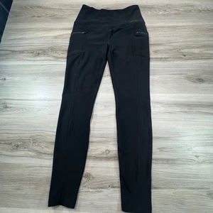 Eddie Bauer Leggings Activos Negros Tiro Alto Bolsillos con Cremallera Para Mujer Pequeños Atléticos - Imagen 1 de 14