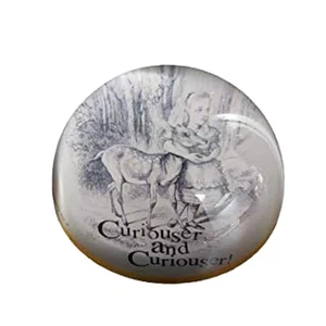 Alice in Wonderland Glass Paperweight Crystal 3D  Glass Figurines Ball  Decor - Picture 1 of 9