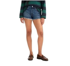 Pantalones Cortos de Denim Levis 501 Para Mujer Calce Original Tiro Alto Botón Mosca Dobladillo Envejecido24 - Imagen 1 de 14