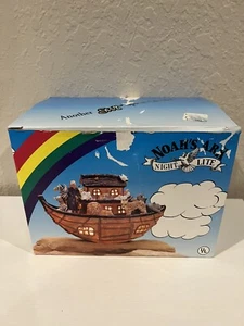 GWT NOAH'S ARK NIGHT LITE LIGHT TABLETOP RESIN 9" X 6" NEW DAMAGED BOX TESTED - Picture 1 of 24