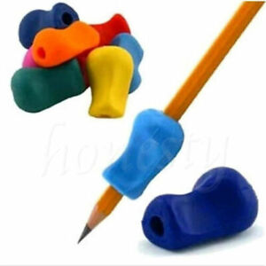 2/5/10pcs Pencil Grip Tool Soft Rubber Pen Topper For Kid Handwriting Aid Useful