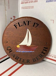 MADERA MACIZA Barco Cuarto de literas habitación SIGNO PLACA PLANA 17 Devon Devonshire Crafts - Imagen 1 de 11