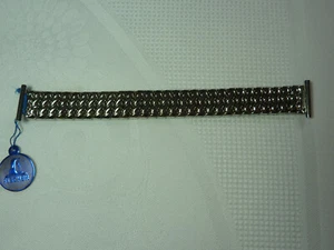 reloj antiguo correa de reloj de Fischer, acero inoxidable, hacia 1940 nuevo, color plata Flexi - Imagen 1 de 10