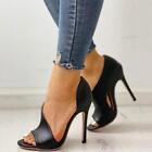 Women Open Toe High Heel Party Cut Out Pumps Formal Shoes Lady Summer Sandals Sz