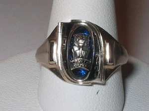 JOSTEN 10KW GOLD SAPPHIRE FRUITA MONUMENT CLASS RING 4.75 Grams 1977 SZ 7.75   - Picture 1 of 7