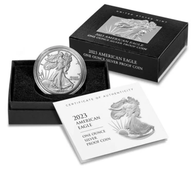 2023 W SILVER PROOF AMERICAN EAGLE DOLLAR - .999 SILVER IN US MINT PACKAGING - Image 1 of 3