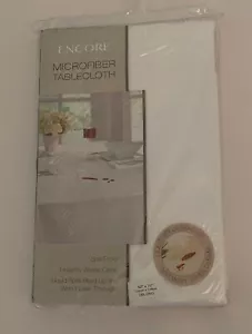 New Arlee SPILL PROOF Encore Microfiber Tablecloth White 52" X 70" - Picture 1 of 4