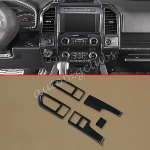 Tablero de instrumentos de fibra de carbono para Ford F-150 F150 Raptor 2017-2020 embellecedores de ventilación media de CA - Imagen 1 de 6