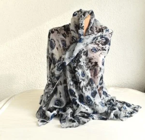Blomz Accessories 71" x 34" Norway Norwegian Scarf Blue Polyester Shawl - Picture 1 of 4