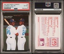 1991 Mother's Cookies #4 KEN GRIFFEY JR. & SR. HOLDING BATS, PSA 6