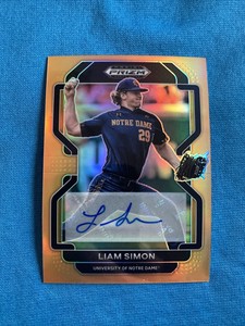 Liam Simon Auto Neon Orange 08/20 Prizm 2022 Panini Prizm Draft Picks Baseball