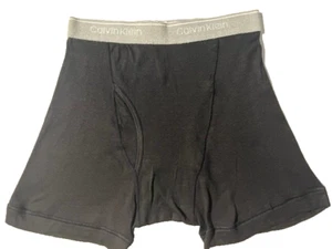 Rare New 80s CALVIN KLEIN Mens Black Cotton Boxer Brief Underwear sz M Made USA - Picture 1 of 7