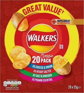 Walkers Classic Variety Multipack Crisps Box 20x25g - Picture 1 of 3