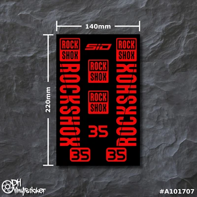 Rockshox 35 Sticker Red | Decal Set Set Bicycle eBike MTB BMX Frame - Image 1 of 4