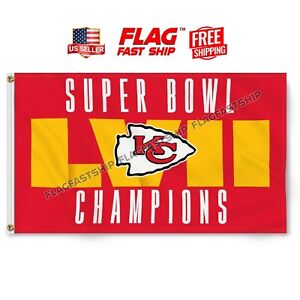 Kansas City Chiefs Super Bowl 2022 LVII Champions 3x5 Banner Flag FREE Shipping