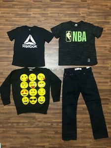 Lot of 4 Pcs Boys Size 8-12Y: 1pcs Sweatshirt, 1pcs Jeans, 2pcs T-Shirts - Picture 1 of 9