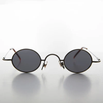 Micro Frame Vintage Sunglass Oval Gunmetal Spectacle Frame - Joseph - Image 1 of 3