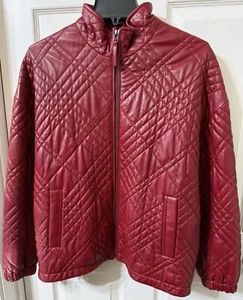 Katherine Kelly Genuine Lamb Leather Jacket In Brick Red Color (Size M). - Picture 1 of 7
