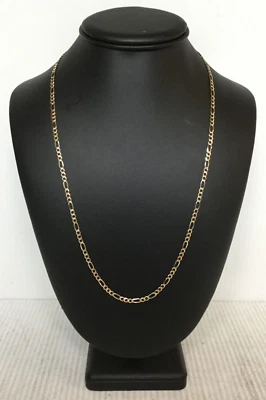 (MA1) Cadena/Collar Figaro Oro Multitono 14k 7.7g 3.4mm 24" Foto 1 de 4