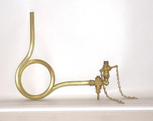Antique Solid Brass Gas Light Sconce Arm with Valve - Picture 1 of 5