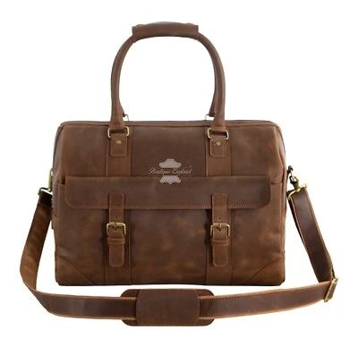 Holdall Crazy Horse Vintage Leather Weekend Bag Travel Luggage Duffle Sports Bag - Image 1 of 4