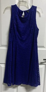 Mini Vestido City Triangles Para Mujer XL Azul Floral Encaje Forrado Nylon Elastizado Sin Mangas - Imagen 1 de 11