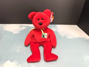 Ty Beanie Baby Osito The Mexico Flag Teddy Bear 8.5 inches Red 1999 - Picture 1 of 9